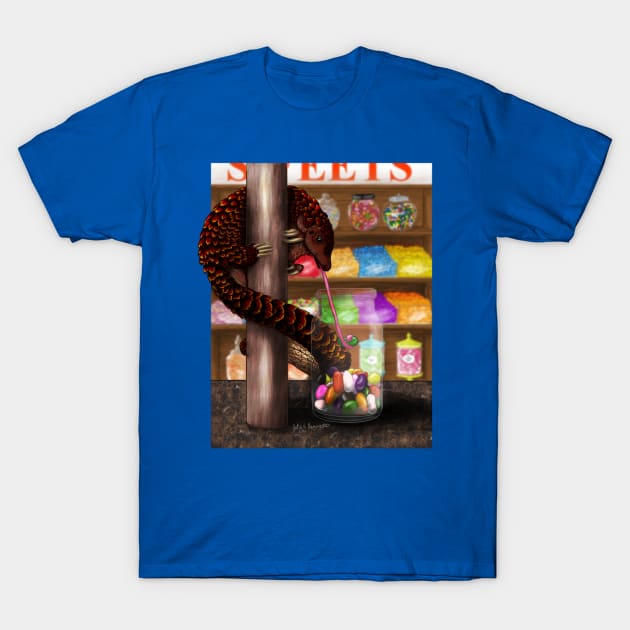 Beanz the Pangolin (print version) T-Shirt by Magickal Vision: The Art of Jolie E. Bonnette